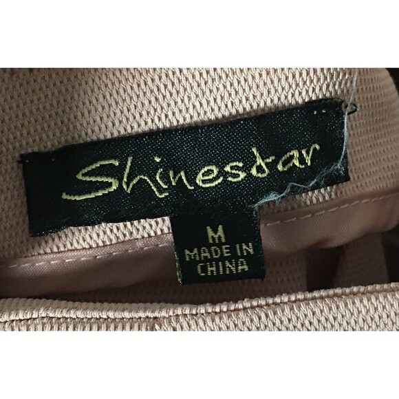 Shine Star Jumpsuit Women's Size Medium Pink Tie Closure Open Back - Picture 8 of 9